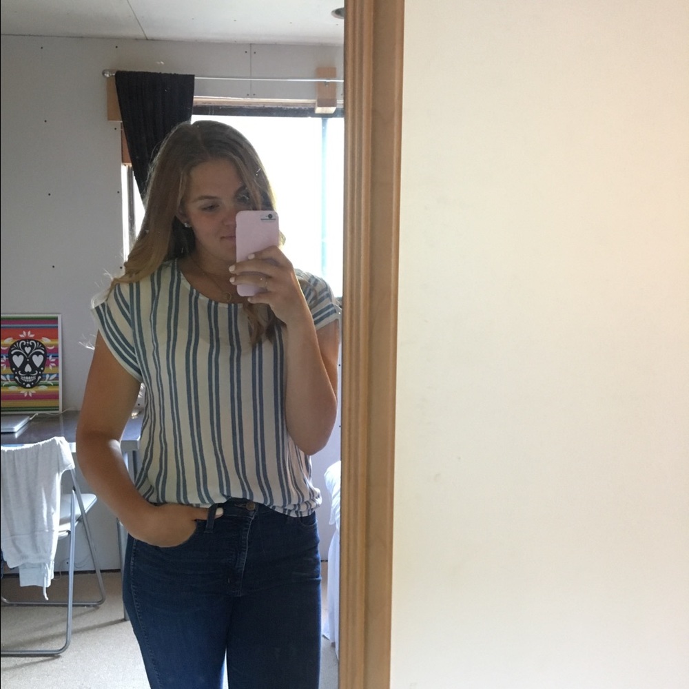 Blue & White striped blouse